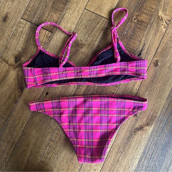Solid & Striped Plaid Bikini In Pink Madras - Picture 8 of 10